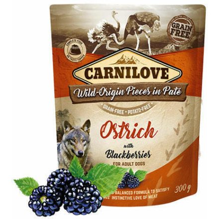 Carnilove Dog Jutalomfalat Crunchy Ostrich&blackberries - Strucchús szederrel - 200g