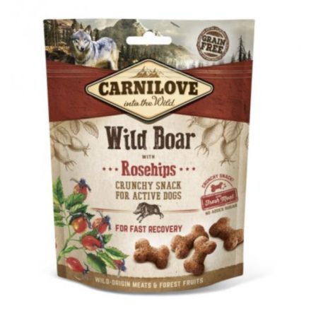 Carnilove Dog Jutalomfalat Crunchy Wild boar&rosehips - Vaddisznóhús csipkebogyóval - 200g