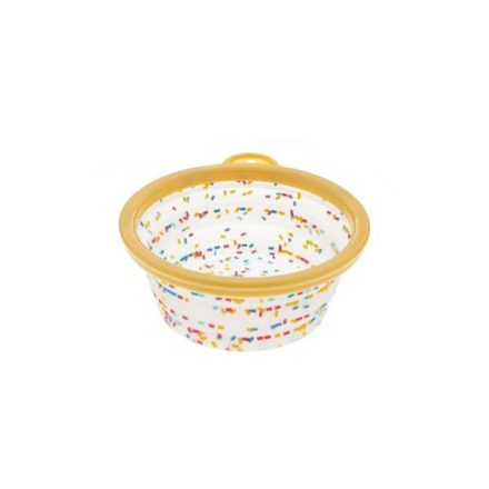 Ferribiella Confetti Bowl – Összecsukható szilikon kutyatál utazáshoz (13x5,8 cm)