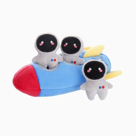 Puha plüss Space Paws rakéta kutyajáték, három sípoló űrhajóssal, interaktív játékhoz.