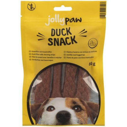 Jollypaw Duck Snack - Kacsafilé rágócsíkok 80g, finom és egészséges jutalomfalat kutyáknak