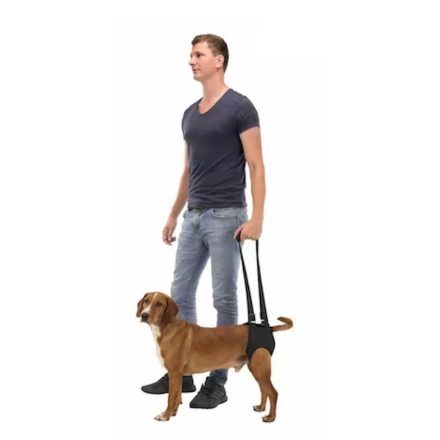 Trixie Walking Aid sétáltatást segítő kutyahám fekete színben, mellső vagy hátsó lábakra, kényelmes és praktikus megoldás kutyád mozgásának segítésére.
